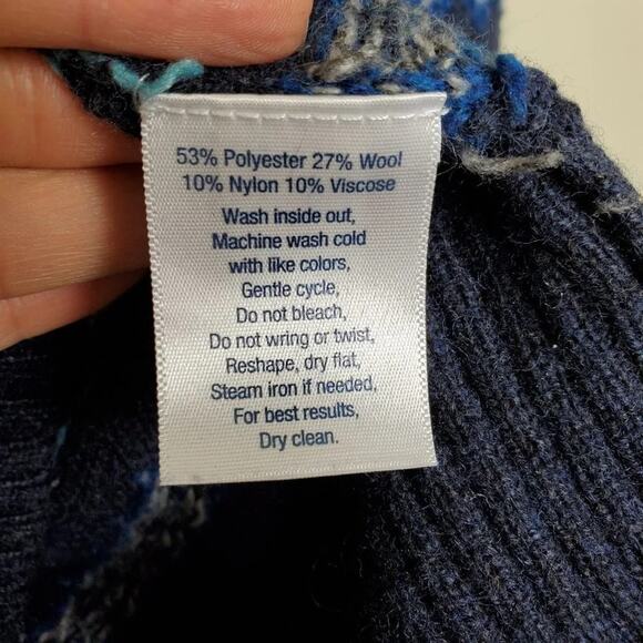 Urban Pipeline Nordic Fair Isle Wool Blend Sweater Womens Size S Navy Multicolor - Picture 4 of 5